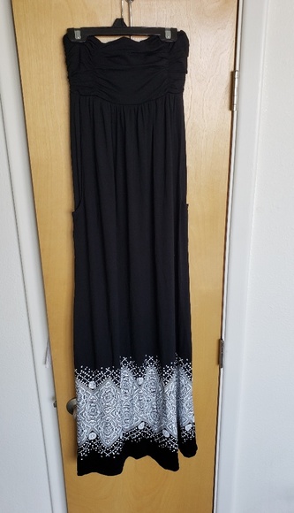 Soma strapless maxi dress, urban tattoo print - Picture 2 of 5